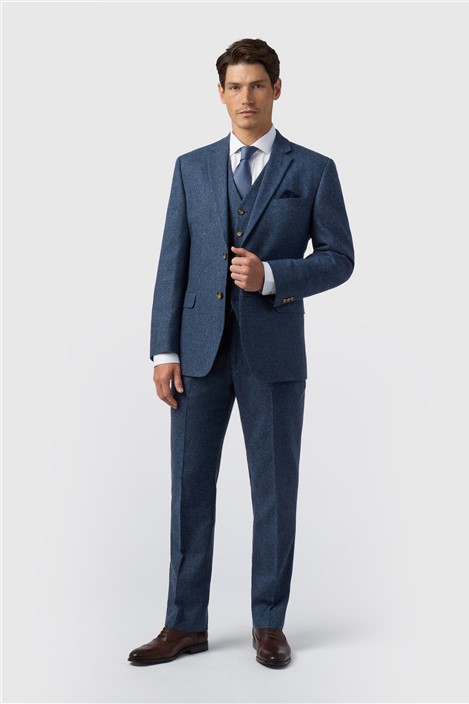 Alexandre Tailored Fit Blue Donegal Jacket