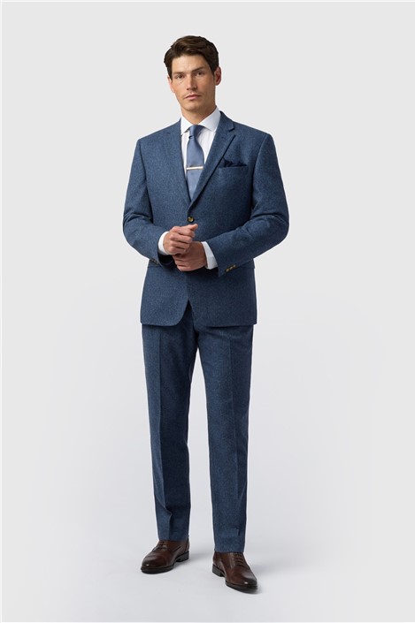 Alexandre Tailored Fit Blue Donegal Jacket