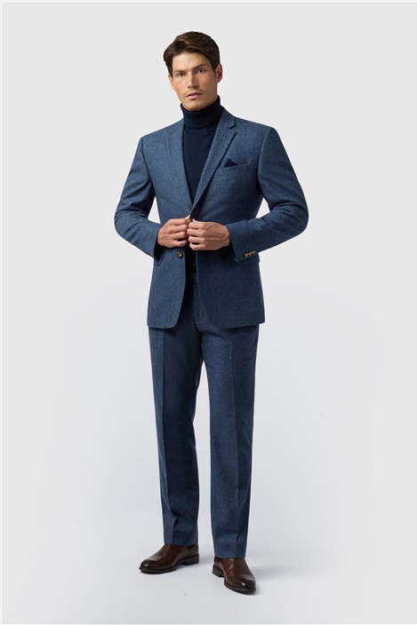 Alexandre Tailored Fit Blue Donegal Jacket