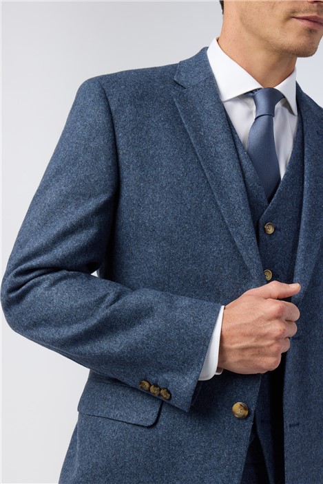 Alexandre Tailored Fit Blue Donegal Jacket