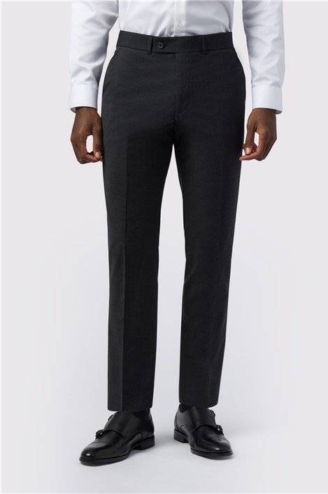 Alexandre Tailored Fit Charcoal Wool Blend Stretch Trousers

