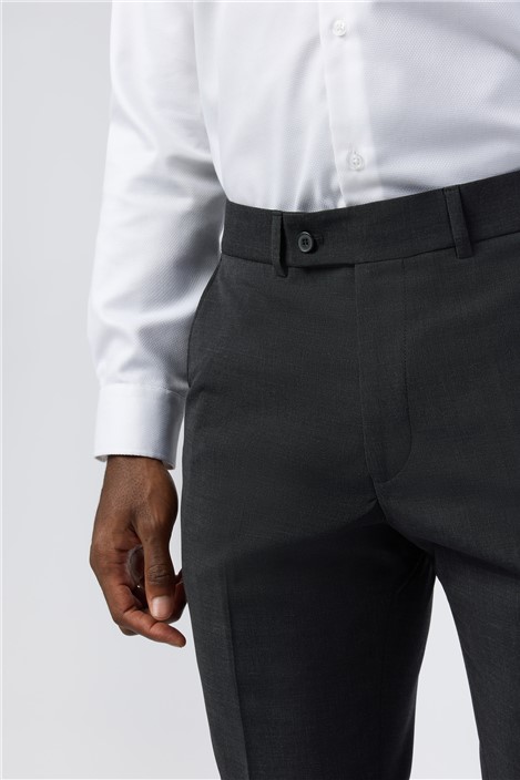 Alexandre Tailored Fit Charcoal Wool Blend Stretch Trousers
