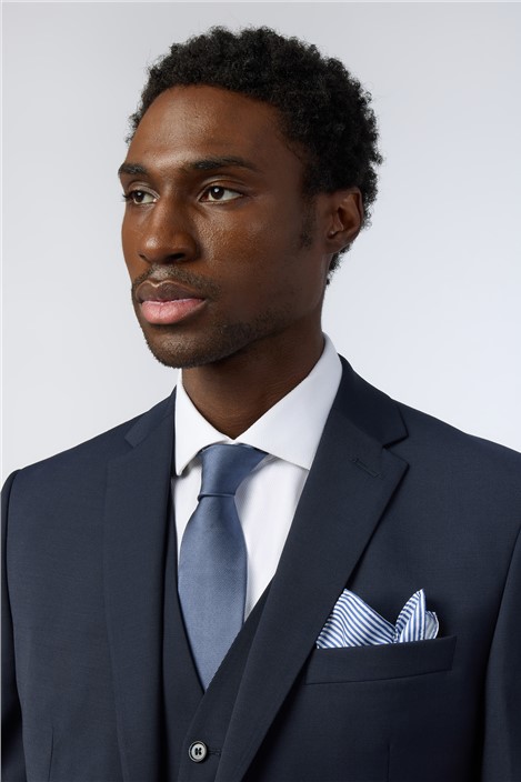 Alexandre Tailored Fit Navy Wool Blend Stretch Jacket

