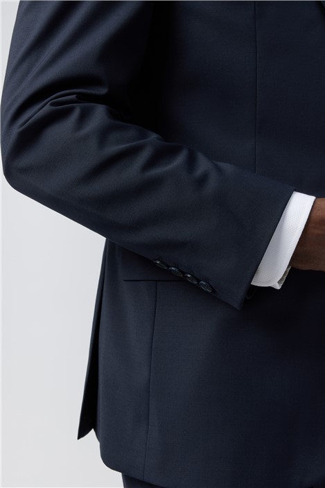 Alexandre Tailored Fit Navy Wool Blend Stretch Jacket
