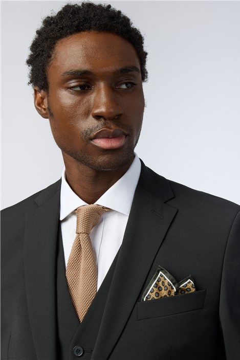 Alexandre Tailored Fit Black Wool Blend Stretch Jacket