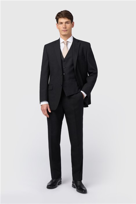 Alexandre Regular Fit Berwick Black Wool Masonic Herringbone Jacket