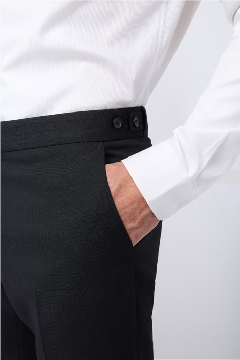 Alexandre Regular Fit Berwick Black Wool Herringbone Trousers