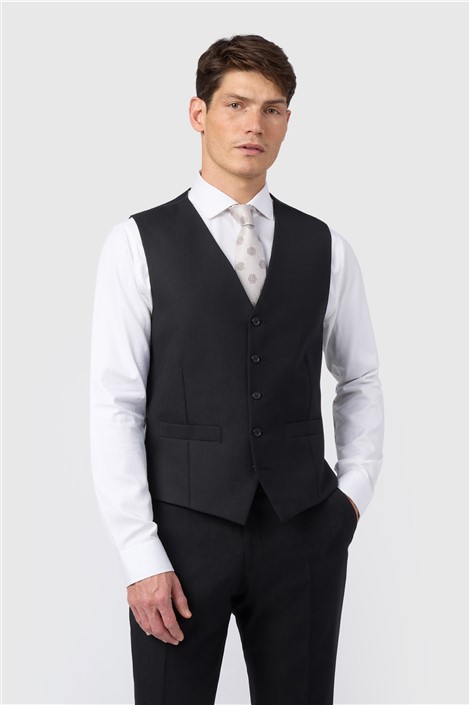 Alexandre Regular Fit Berwick Wool Masonic Herringbone Waistcoat
