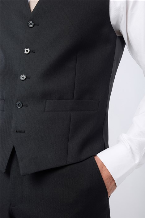 Alexandre Regular Fit Berwick Wool Masonic Herringbone Waistcoat
