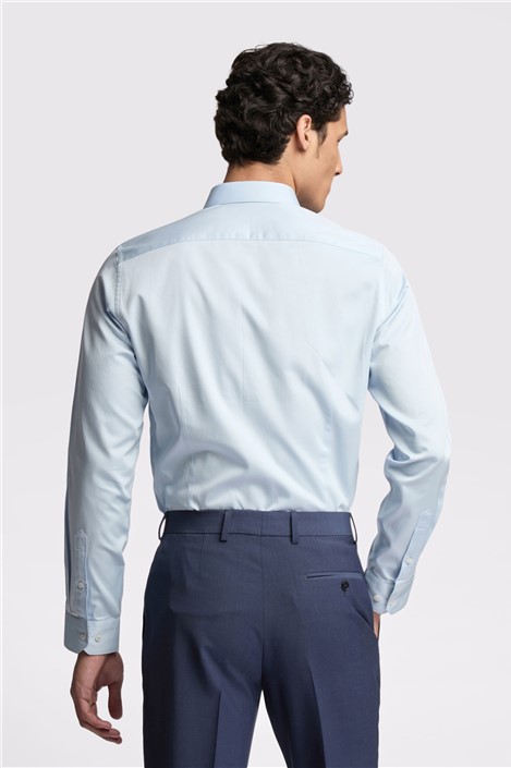 Ted Baker Slim Fit Light Blue Sateen Shirt