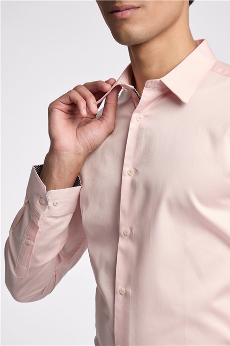 Ted Baker Slim Fit Pink Sateen Shirt
