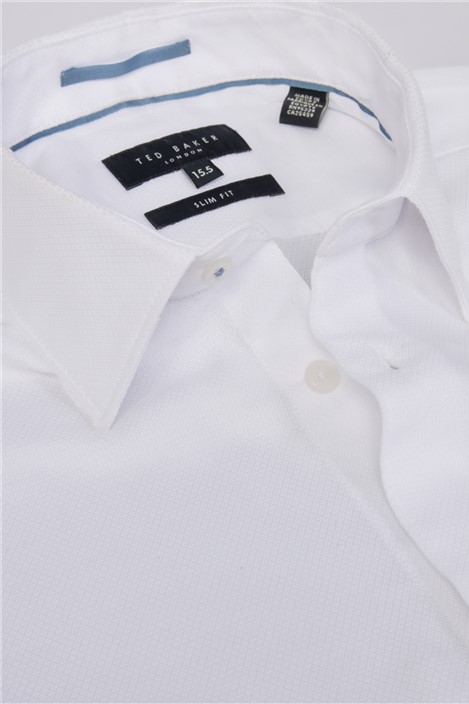 Ted Baker Slim Fit White Sateen Shirt