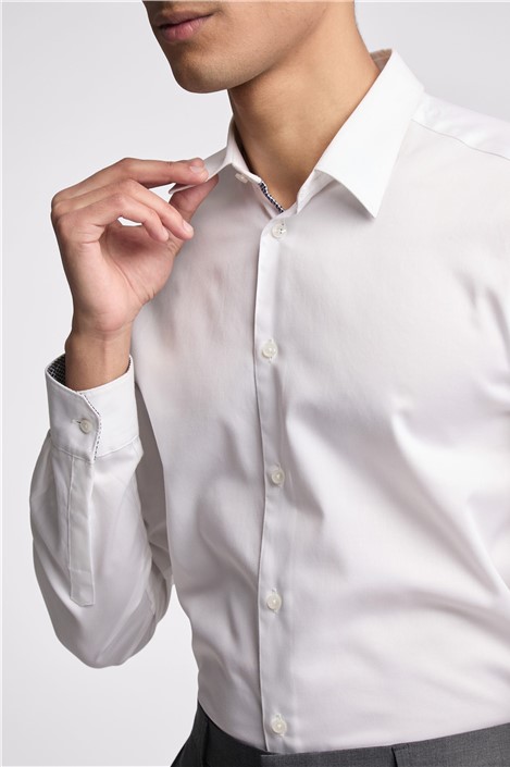 Ted Baker Slim Fit White Sateen Shirt
