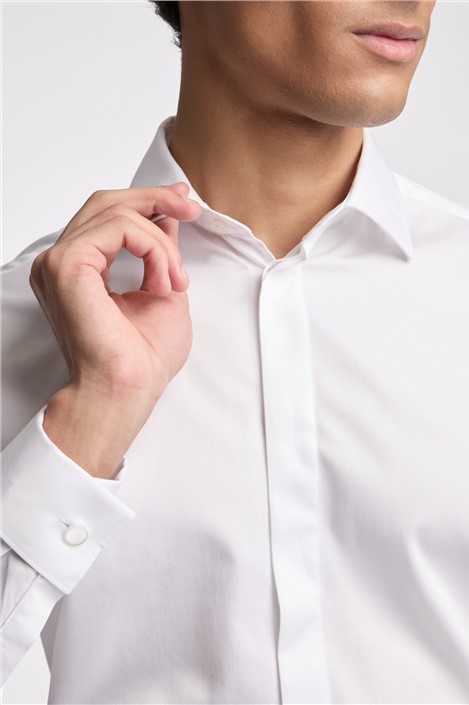 Ted Baker White Sateen Double Cuff Shirt