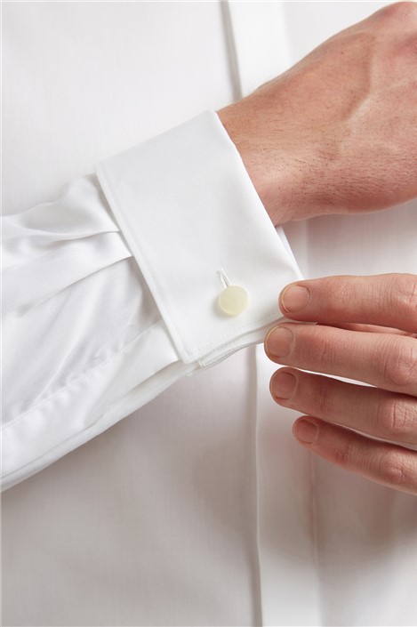 Ted Baker White Sateen Double Cuff Shirt