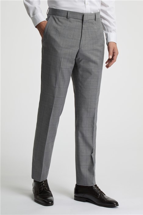 Ted Baker Slim Fit Grey Soft Check Mens Trousers