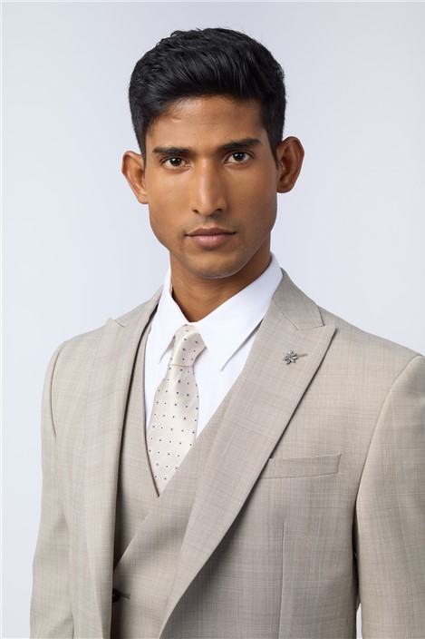 Ted Baker Slim Fit Performance Donne Taupe Check Jacket