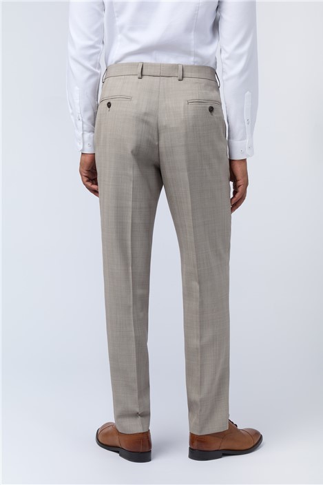 Ted Baker Slim Fit Performance Donne Taupe Check Trouser