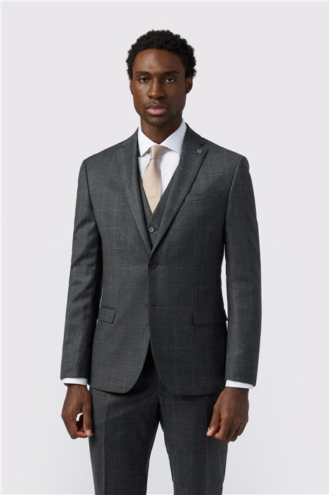 Ben Sherman | Grey Checked Men's 3 Piece Suit | Suit Direct