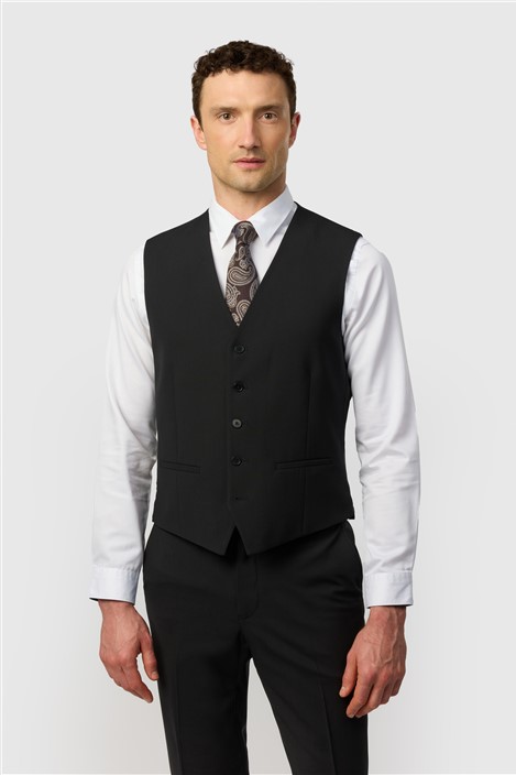 Ted Baker Slim Fit Performance Black Panama Waistcoat
