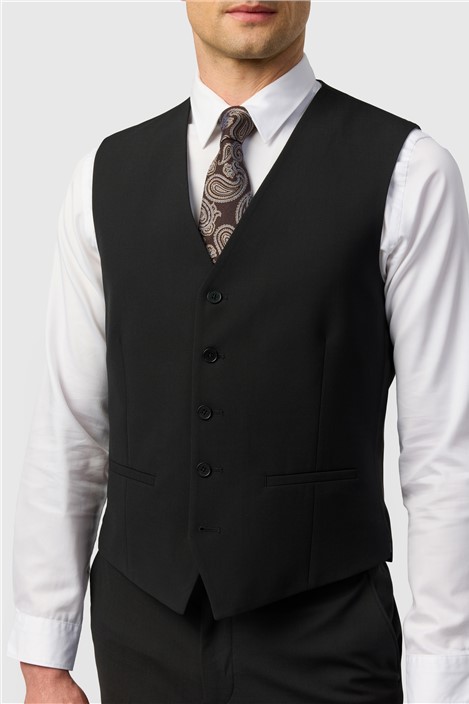 Ted Baker Slim Fit Performance Black Panama Waistcoat
