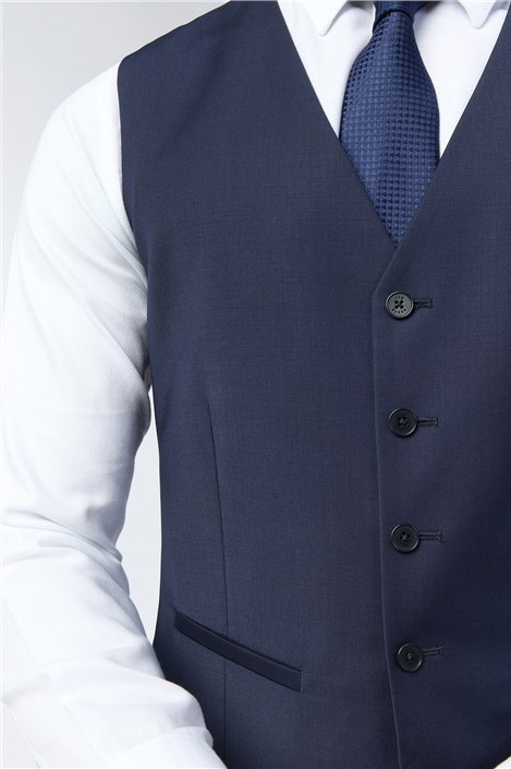 Ted Baker Slim Fit Performance Navy Panama Waistcoat
