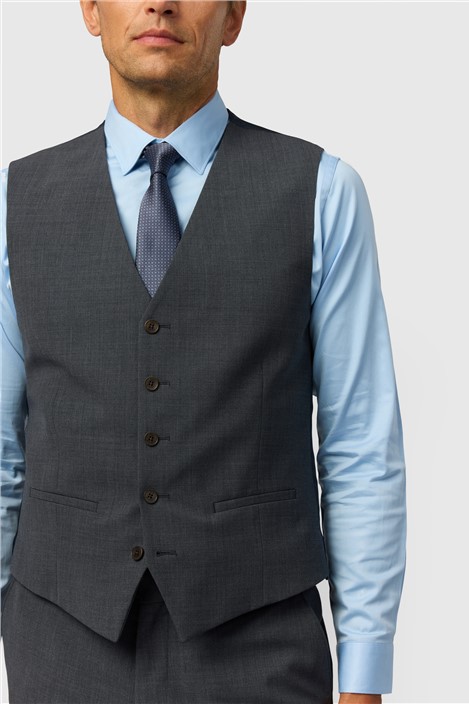 Ted Baker Slim Fit Performance Charcoal Panama Waistcoat
