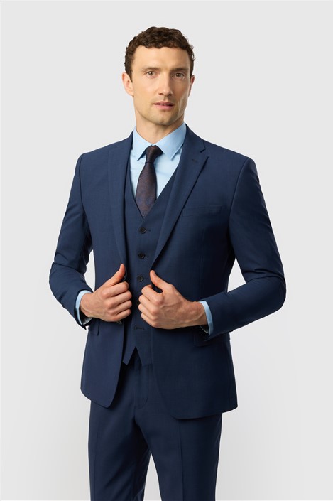 Ted Baker Slim Fit Performance Blue Panama Jacket
