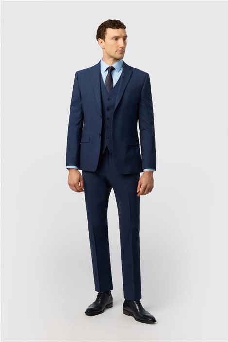 Ted Baker Slim Fit Performance Blue Panama Jacket
