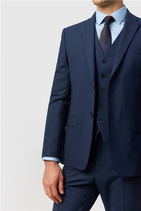 Ted Baker Slim Fit Performance Blue Panama Jacket
