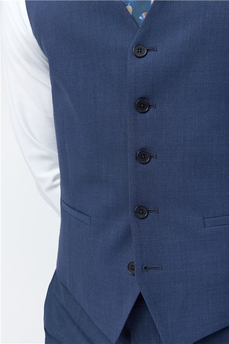 Ted Baker Slim Fit Performance Blue Panama Waistcoat
