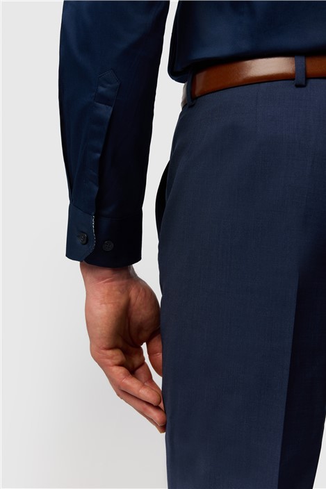 Ted Baker Slim Fit Luuk Steel Navy Stretch Shirt