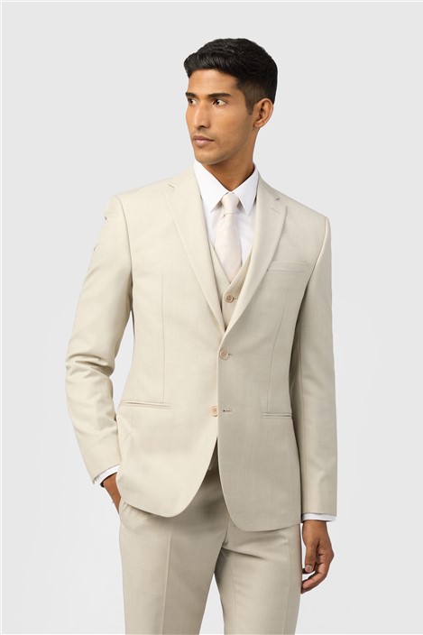 Ted Baker Slim Fit Stone Sharkskin Jacket