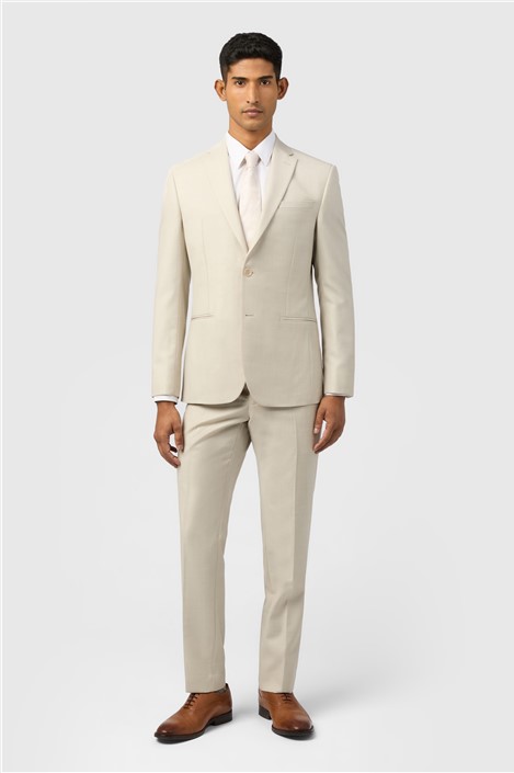 Ted Baker Slim Fit Stone Sharkskin Jacket