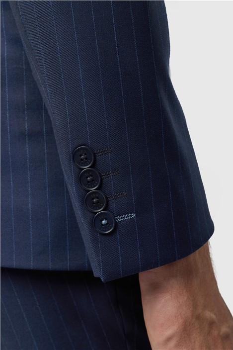 Ted Baker Slim Fit Navy Chalk Stripe Double Breasted Jacket
