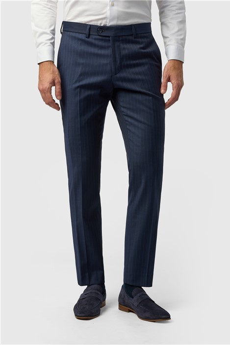 Ted Baker Slim Fit Navy Chalk Stripe Trousers
