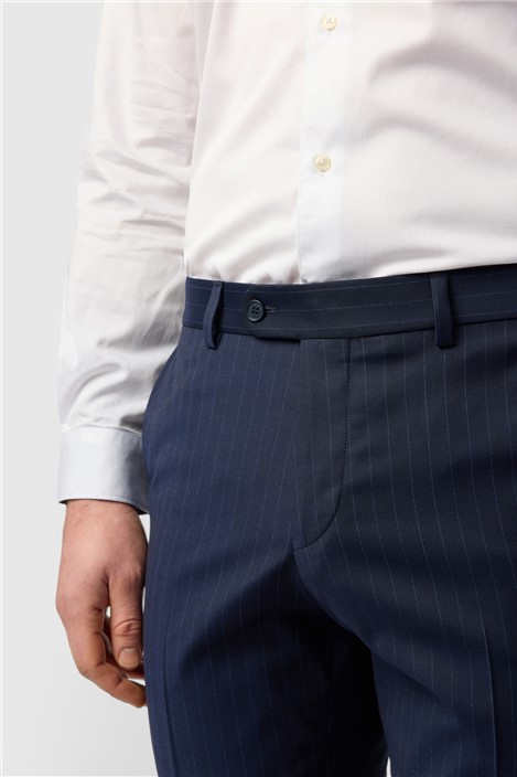 Ted Baker Slim Fit Navy Chalk Stripe Trousers
