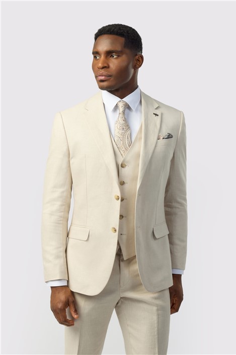 Ted Baker Tailored Fit Stone Linen Cotton Jacket