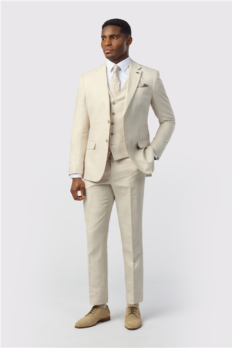 Ted Baker Tailored Fit Stone Linen Cotton Jacket