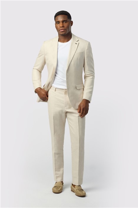 Ted Baker Tailored Fit Stone Linen Cotton Jacket