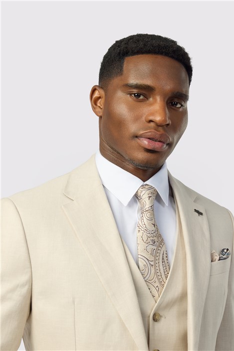 Ted Baker Tailored Fit Stone Linen Cotton Jacket