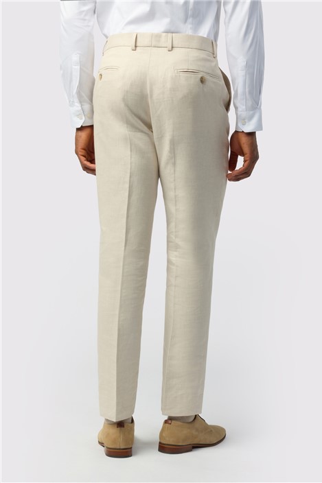 Ted Baker Tailored Fit Stone Linen Cotton Trousers