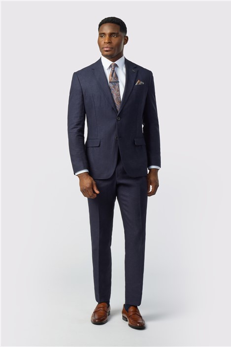 Ted Baker Tailored Fit Navy Linen Cotton Jacket