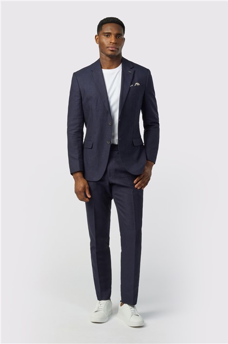 Ted Baker Tailored Fit Navy Linen Cotton Jacket