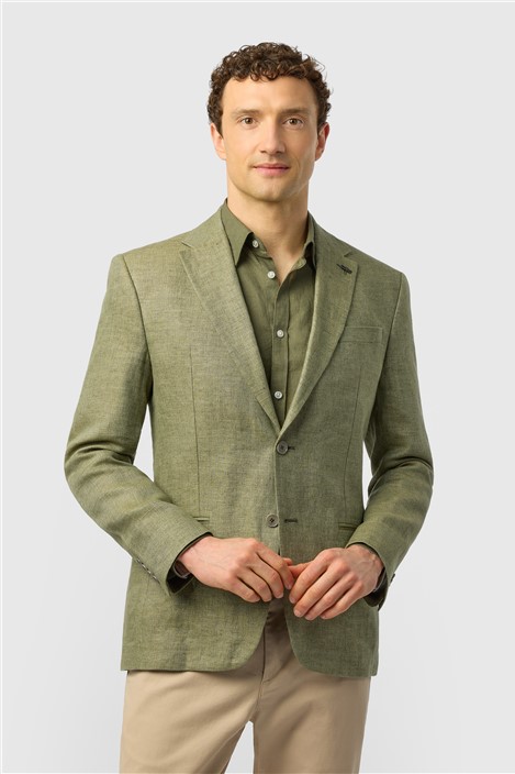 Ted Baker Tailored Fit Olive Linen Blazer
