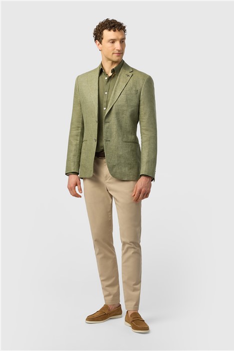 Ted Baker Tailored Fit Olive Linen Blazer