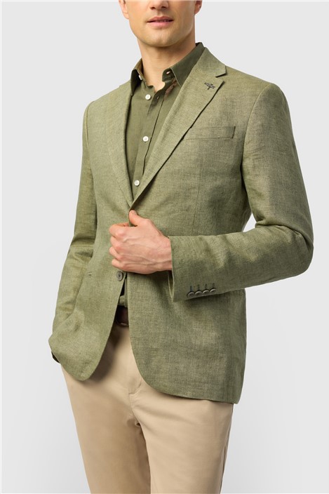 Ted Baker Tailored Fit Olive Linen Blazer