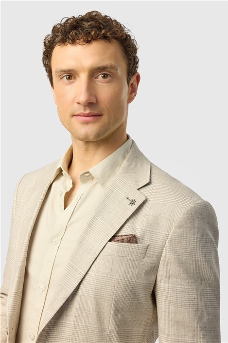 Ted Baker Tailored Fit Stone Check Linen Blazer