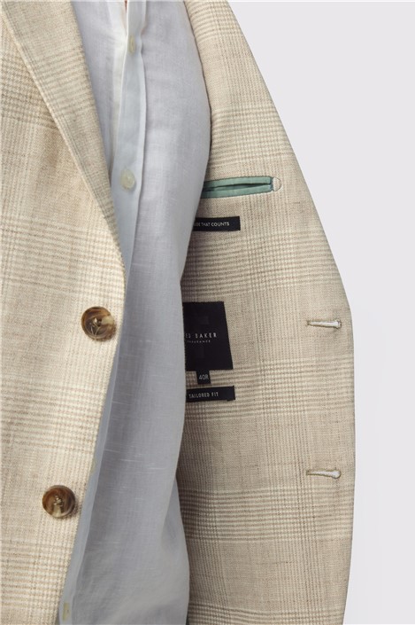 Ted Baker Tailored Fit Stone Check Linen Blazer