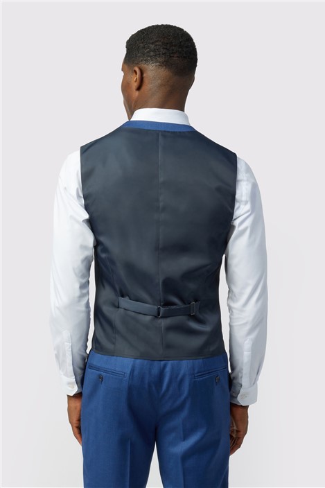 Ted Baker Tailored Fit Super 110s Blue Twill Waistcoat